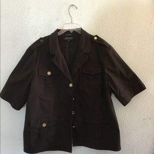 Short Sleeve Plus Size Military Style Jacket